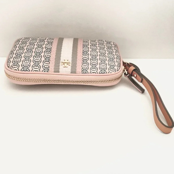 Tory Burch Gemini Link Wristlet Coastal Pink Gold Hardware H:4.2", L 7.2" - Picture 4 of 16